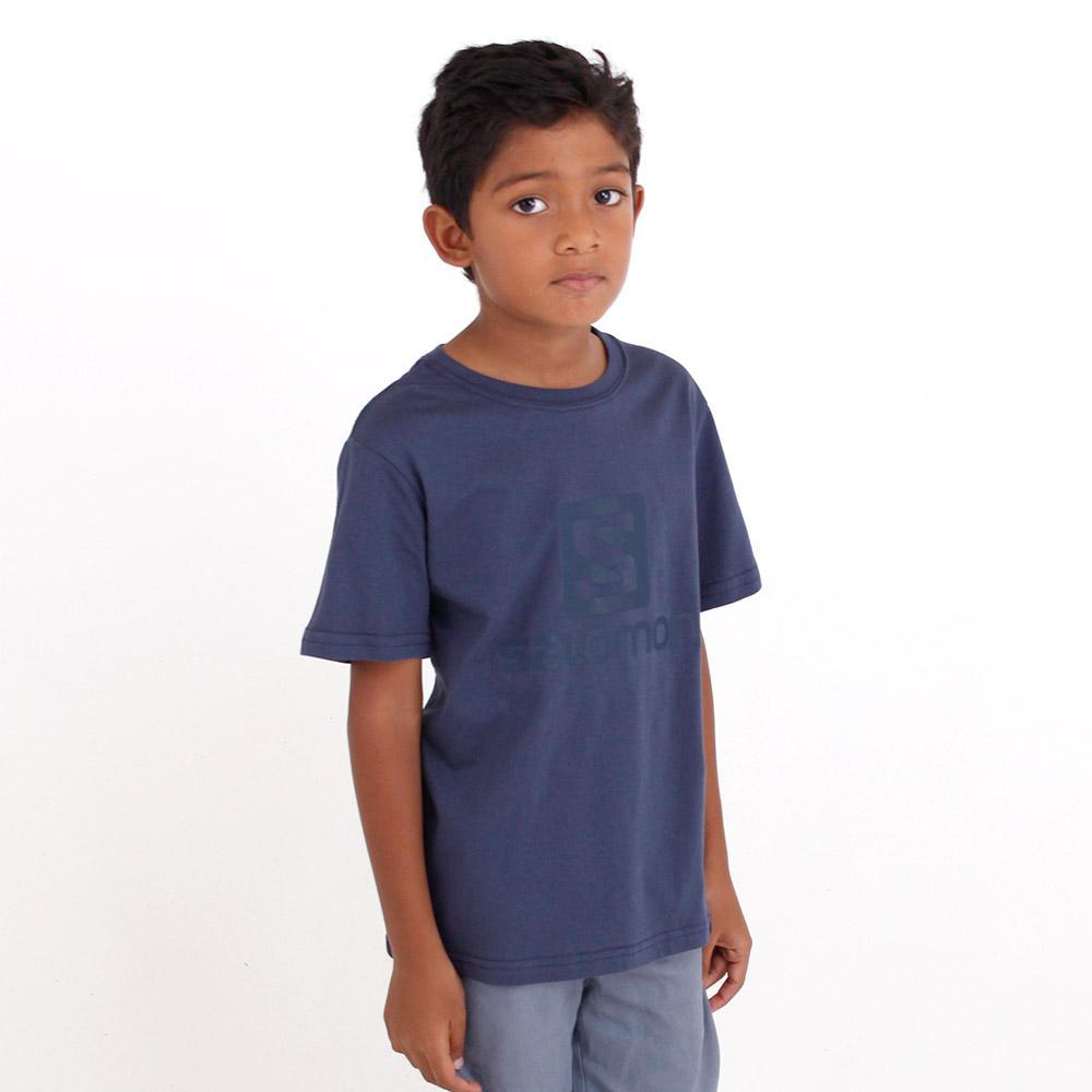Kids' Salomon ACHIEVE SS TE B T Shirts Navy | KIGTZC-951
