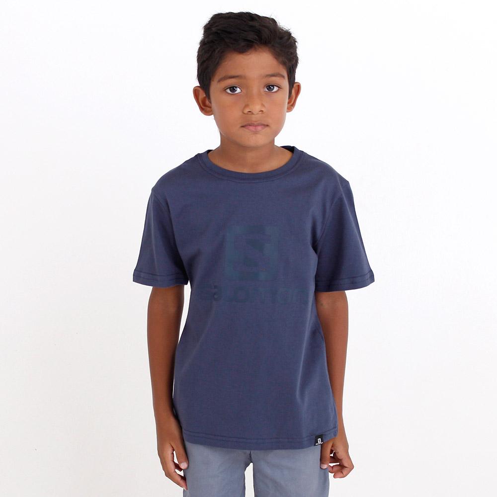 Kids' Salomon ACHIEVE SS TE B T Shirts Navy | KIGTZC-951