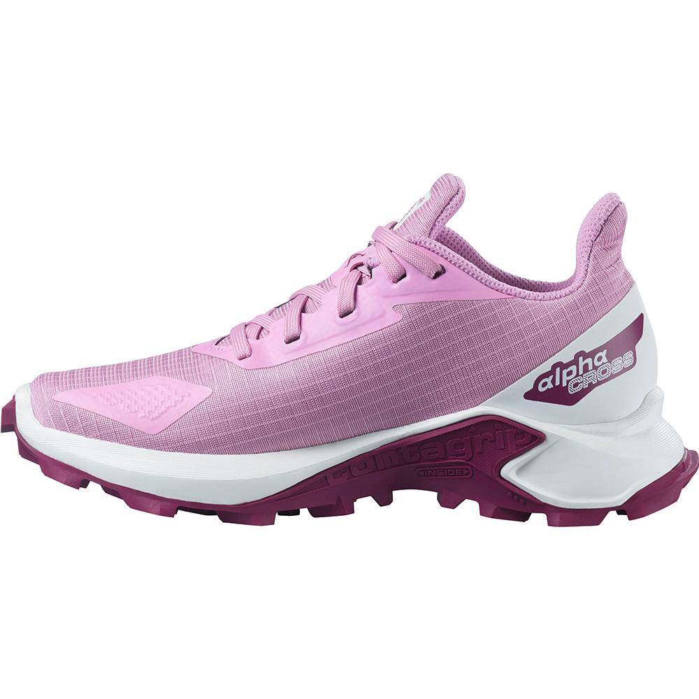 Kids' Salomon ALPHACROSS BLAST J Road Running Shoes Orchid | HYJTPS-752