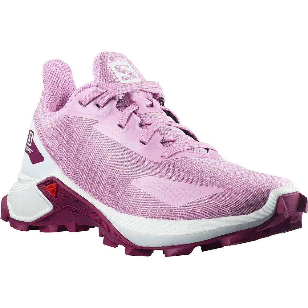 Kids' Salomon ALPHACROSS BLAST J Road Running Shoes Orchid | HYJTPS-752