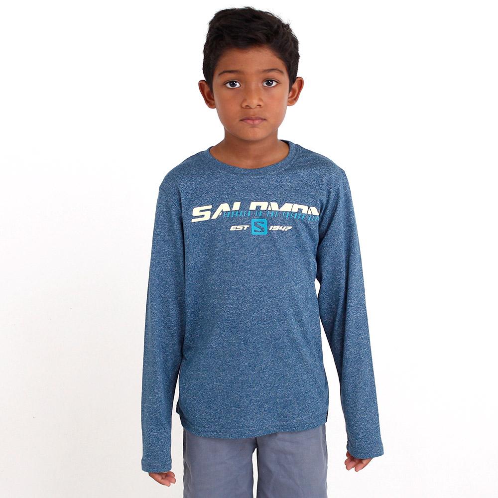 Kids' Salomon FAST FORWARD LS B T Shirts Blue | ZBENHK-807