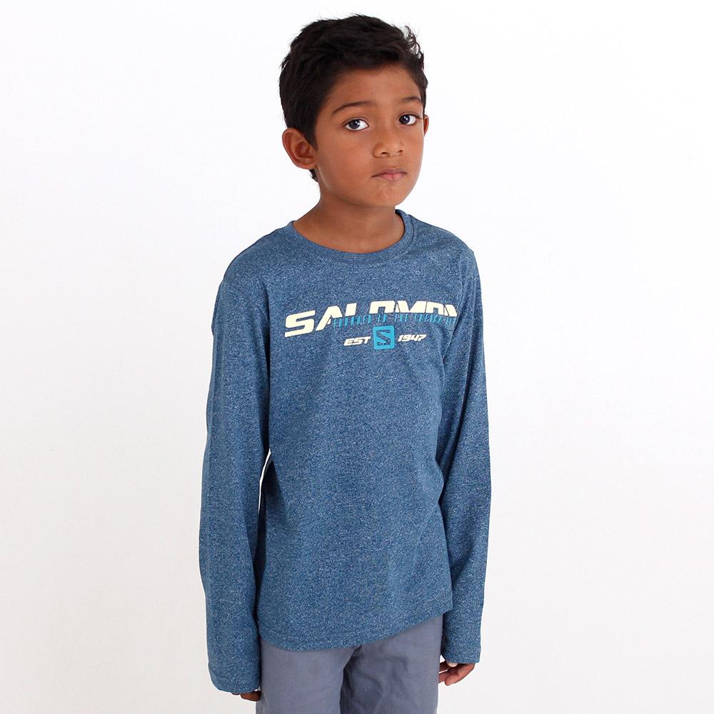 Kids' Salomon FAST FORWARD LS B T Shirts Blue | ZBENHK-807