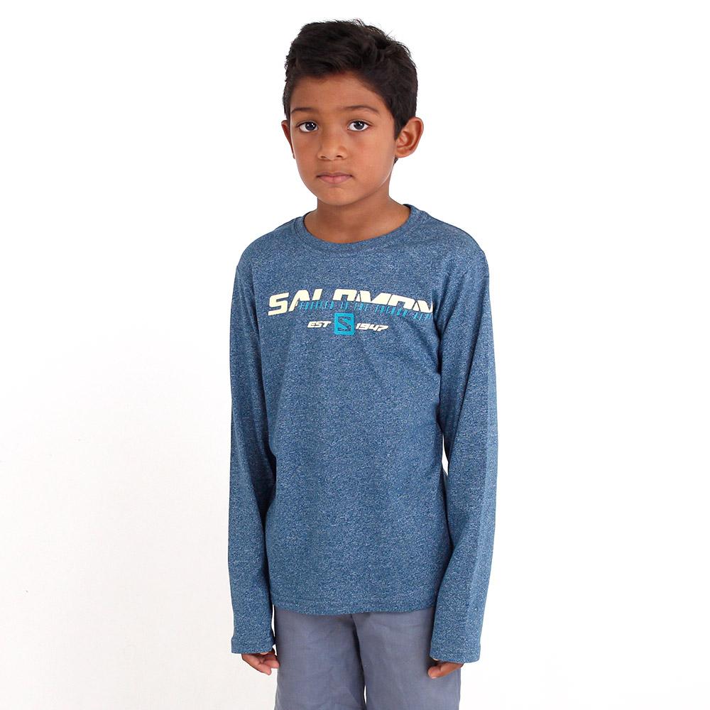 Kids' Salomon FAST FORWARD LS B T Shirts Blue | ZBENHK-807