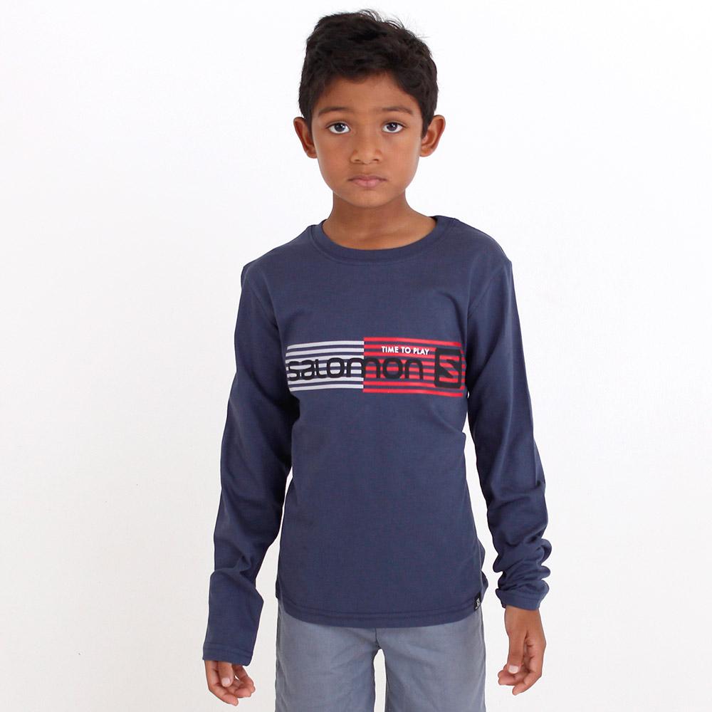 Kids' Salomon JOEY LS B T Shirts Blue | WGBUPV-816