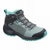 Kids' Salomon OUTWARD CLIMASALOMON WATERPROOF Hiking Shoes Green / Black | BSOMRX-984