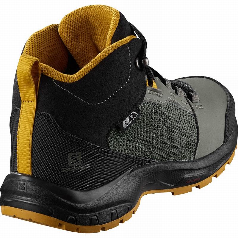 Kids' Salomon OUTWARD CLIMASALOMON WATERPROOF Hiking Shoes Grey / Black | MSGEQN-217