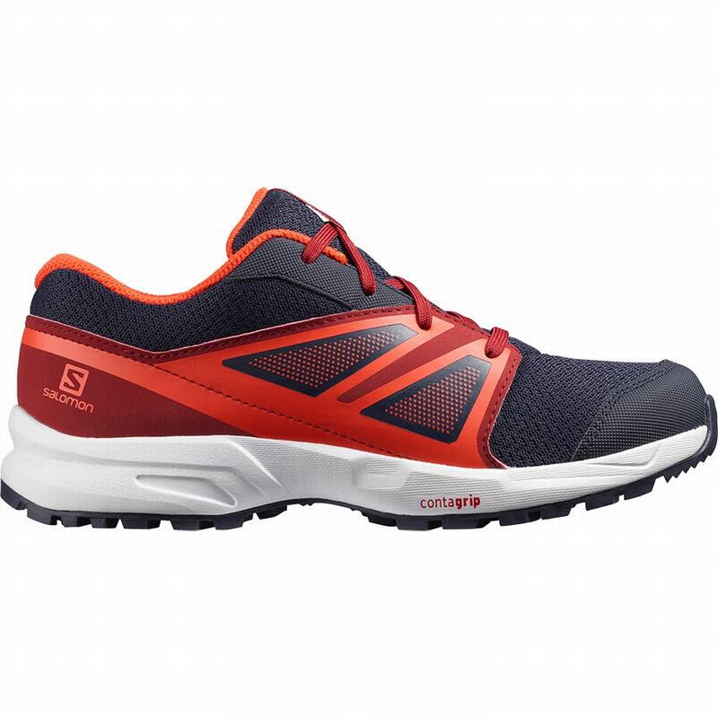 Kids' Salomon SENSE J Running Shoes Blue / Red | RHGDNB-671