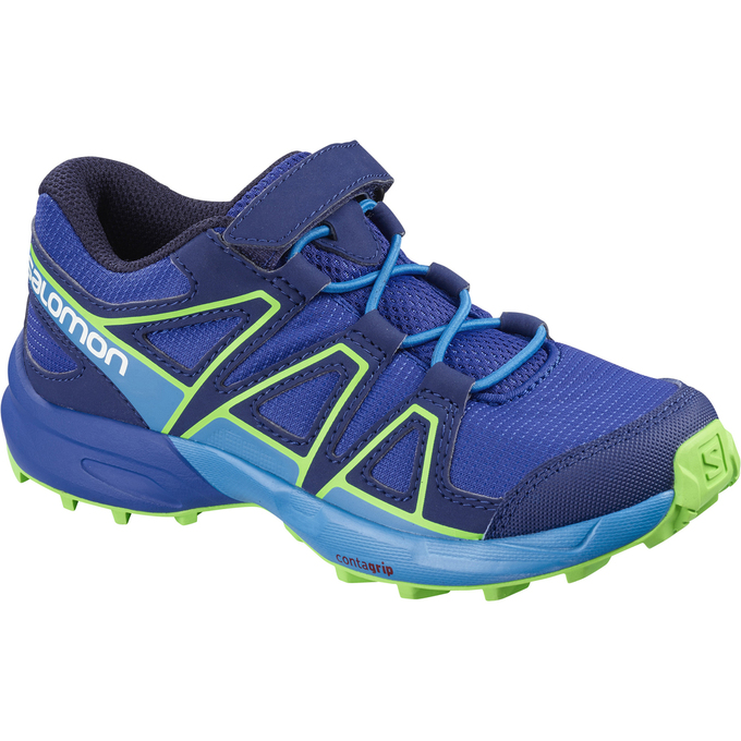 Kids\' Salomon SPEEDCROSS BUNGEE K Trail Running Shoes Deep Blue | LEPMUZ-854