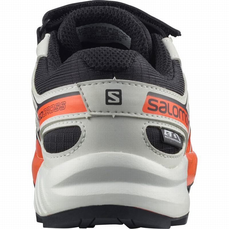 Kids' Salomon SPEEDCROSS CLIMASALOMON WATERPROOF Trail Running Shoes Black / Pink | IOCEBK-163
