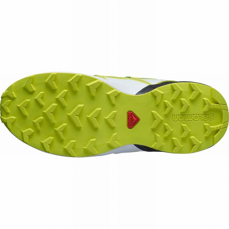 Kids' Salomon SPEEDCROSS CLIMASALOMON WATERPROOF Trail Running Shoes Blue / Green | NOESIB-561