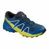 Kids' Salomon SPEEDCROSS CLIMASALOMON WATERPROOF Trail Running Shoes Blue | NVECGQ-749