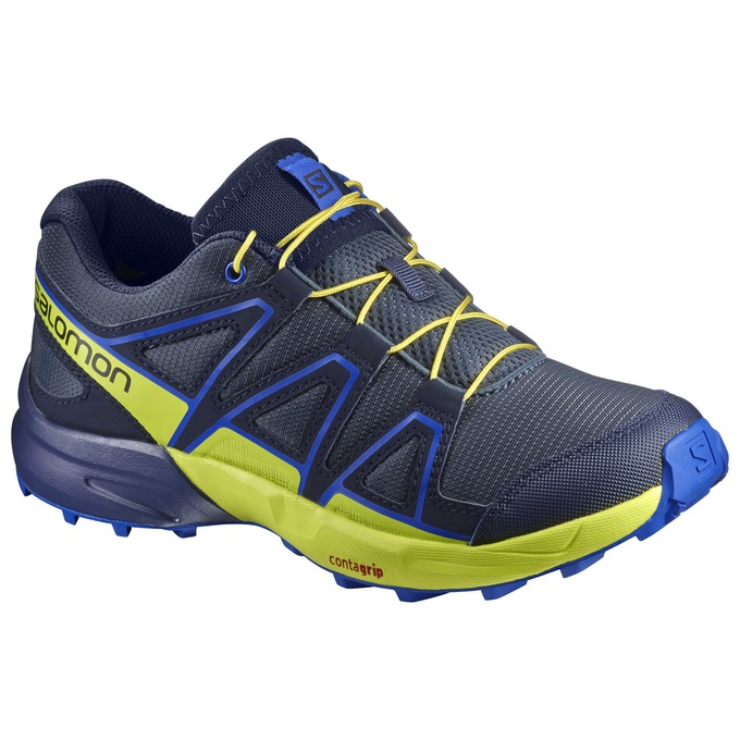 Kids\' Salomon SPEEDCROSS J Trail Running Shoes Navy | SRLBDX-579