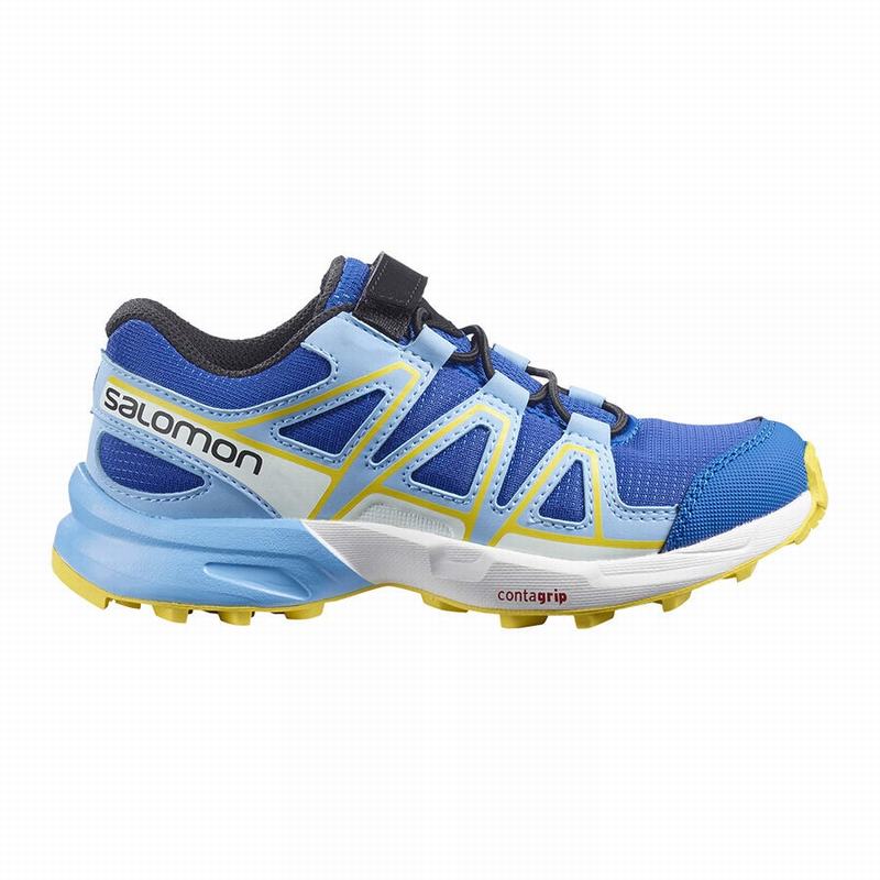 Kids\' Salomon SPEEDCROSS Trail Running Shoes Blue / Lemon | CUFWPX-827