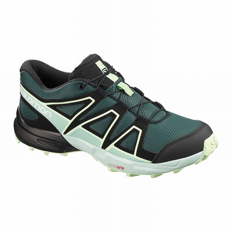 Kids\' Salomon SPEEDCROSS Trail Running Shoes Green / Black | GNAHXD-837