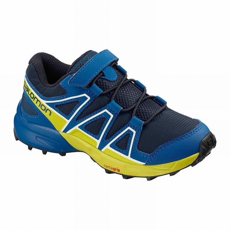 Kids\' Salomon SPEEDCROSS Trail Running Shoes Navy | MFHSGC-084