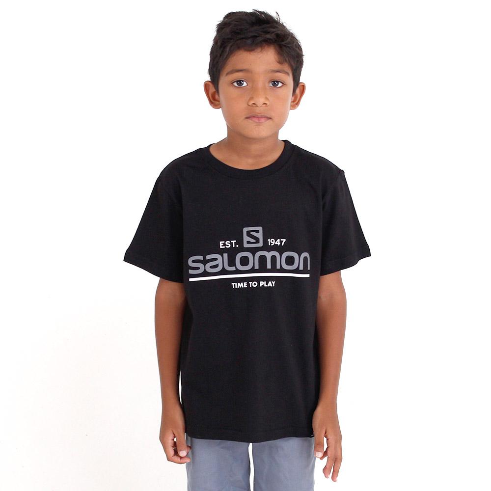 Kids' Salomon TIME TO PLAY SS B T Shirts Black | DFXEYZ-240