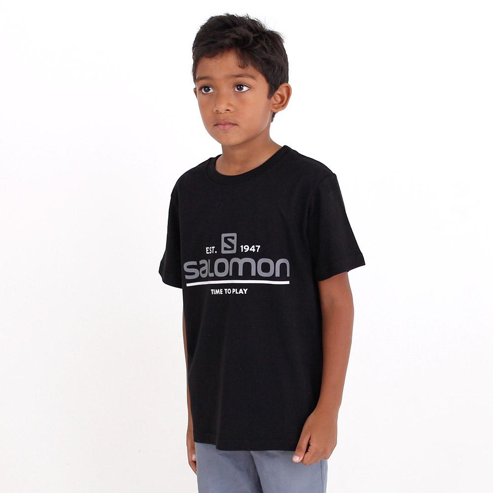 Kids' Salomon TIME TO PLAY SS B T Shirts Black | DFXEYZ-240