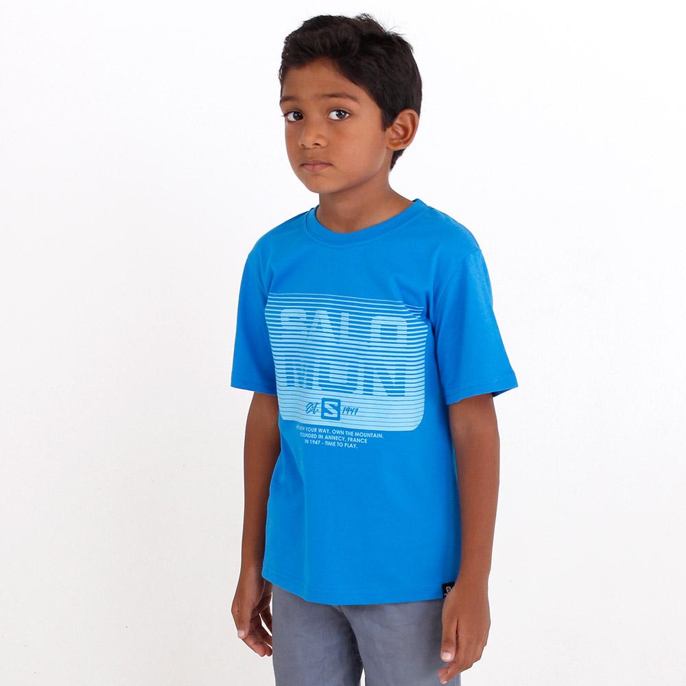 Kids' Salomon TOMMY SS B T Shirts Blue | RPHYEO-431