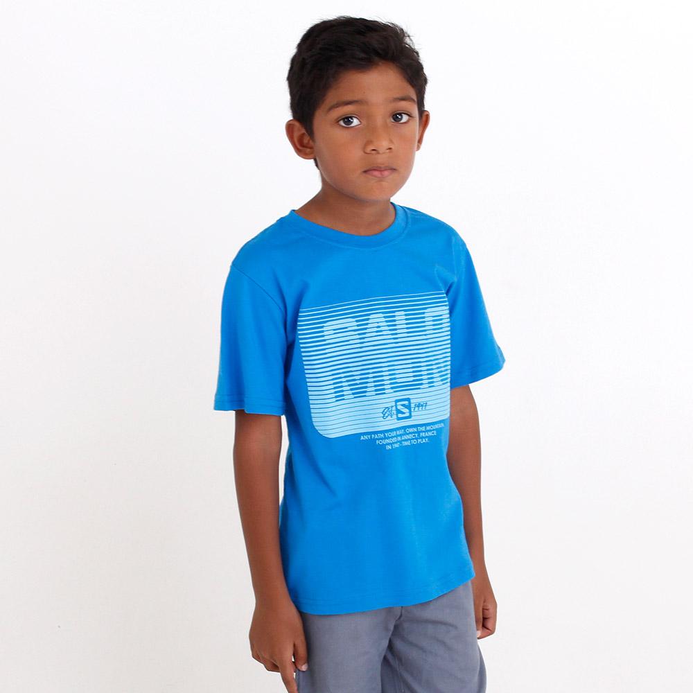 Kids' Salomon TOMMY SS B T Shirts Blue | RPHYEO-431
