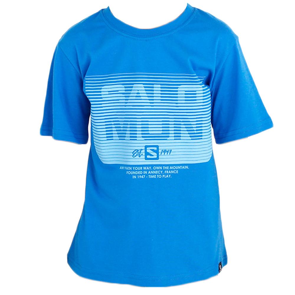 Kids\' Salomon TOMMY SS B T Shirts Blue | RPHYEO-431