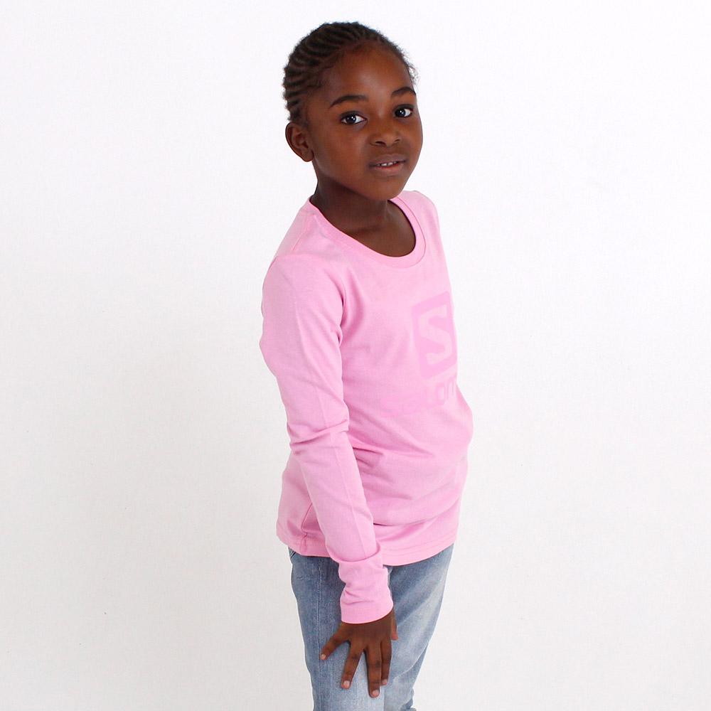 Kids' Salomon WARRIOR LS G T Shirts Pink | FMSGCP-925