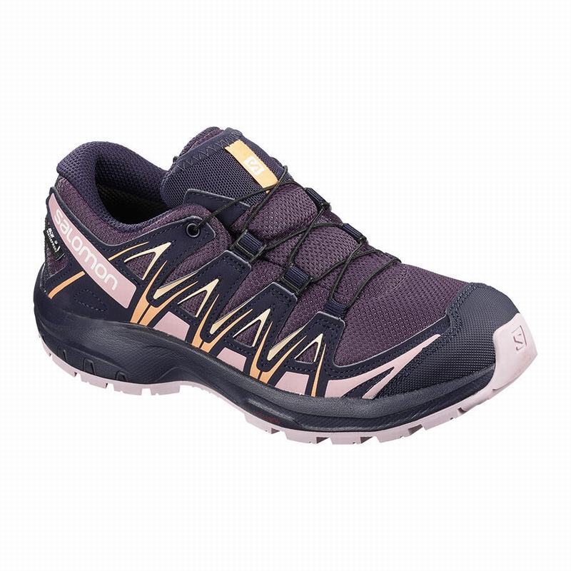 Kids\' Salomon XA PRO 3D CLIMASALOMON WATERPROOF Hiking Shoes Purple / Blue | RHXVPZ-472
