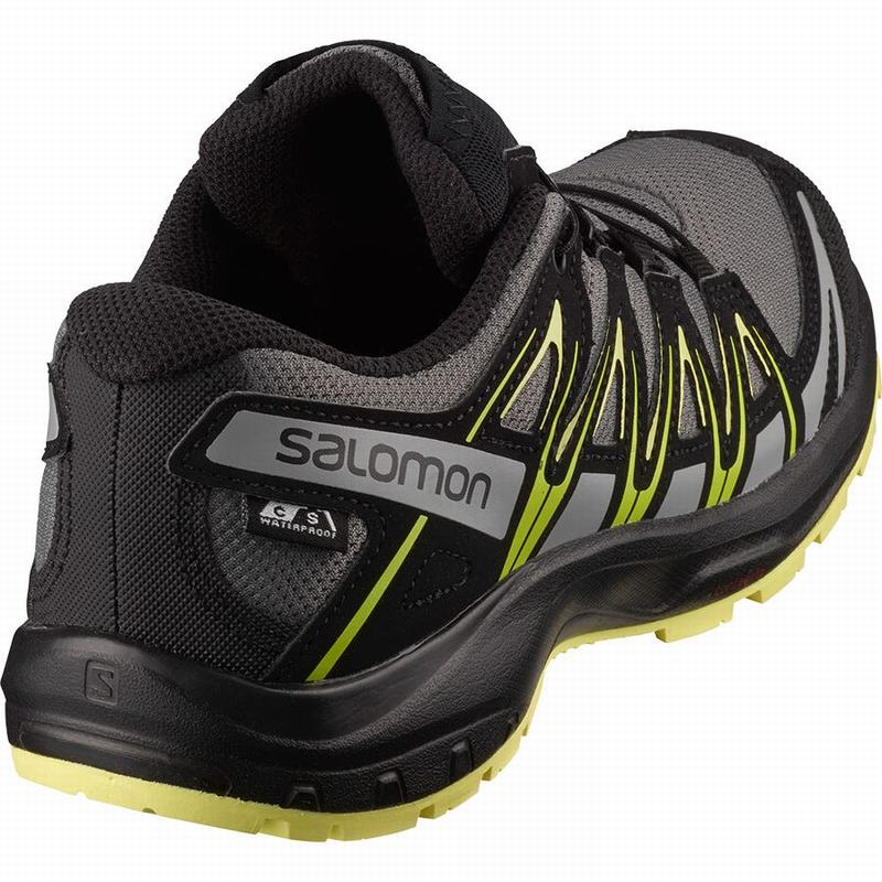 Kids' Salomon XA PRO 3D CLIMASALOMON WATERPROOF Trail Running Shoes Black | TCOMYJ-713