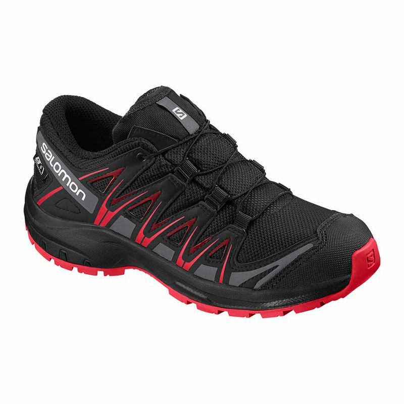 Kids\' Salomon XA PRO 3D CLIMASALOMON WATERPROOF Trail Running Shoes Black | YHBJPZ-784
