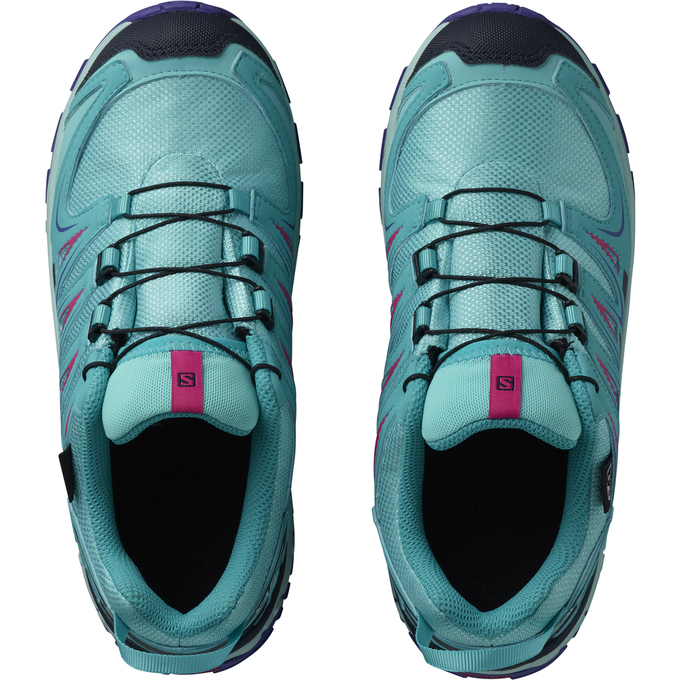 Kids' Salomon XA PRO 3D CSWP J Trail Running Shoes Yellow / Blue | CPQHBS-039