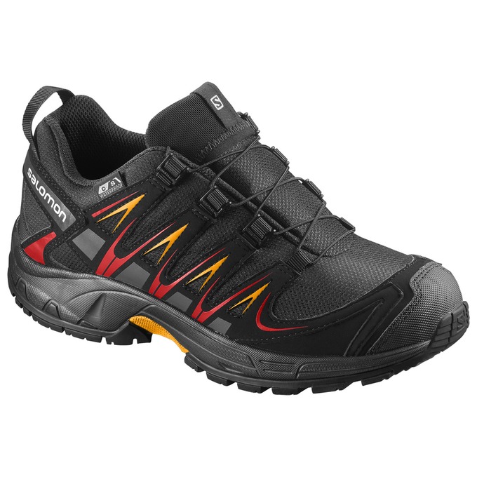 Kids\' Salomon XA PRO 3D CSWP J Trail Running Shoes Black | ZIETXY-063