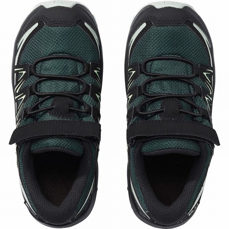 Kids' Salomon XA PRO 3D CSWP K Hiking Shoes Green / Black | GHRZKU-217