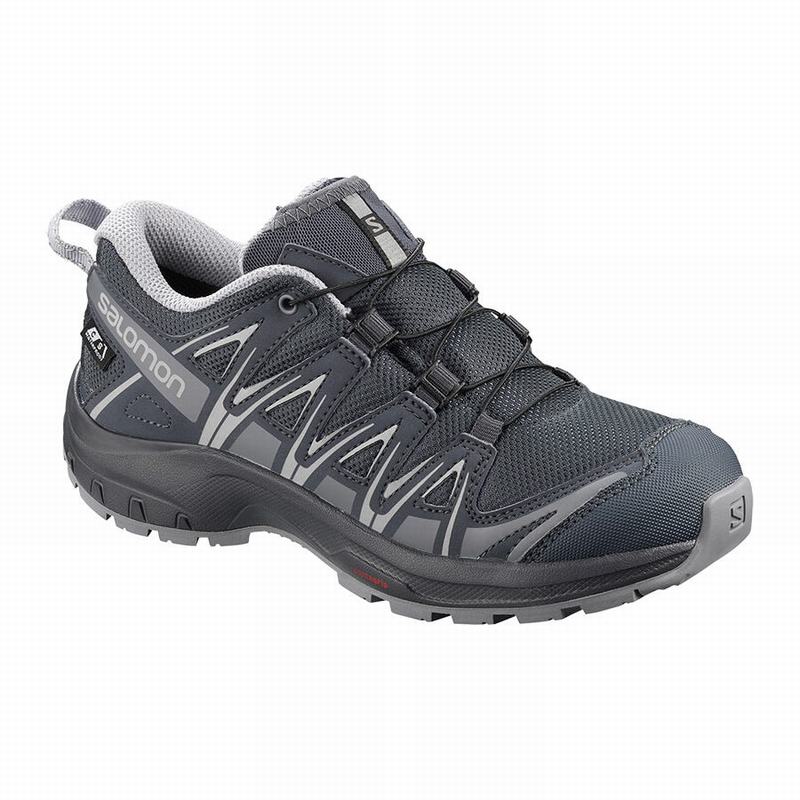 Kids\' Salomon XA PRO 3D CSWP NOCTURNE J Hiking Shoes Dark Blue | VRHAZP-345