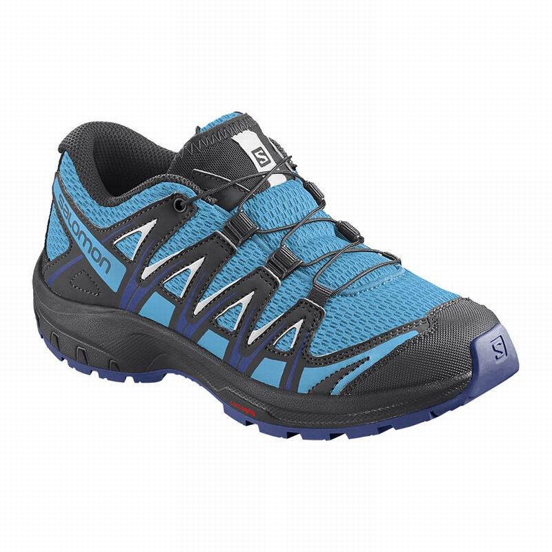 Kids\' Salomon XA PRO 3D J Hiking Shoes Blue / White | YFEHXW-372