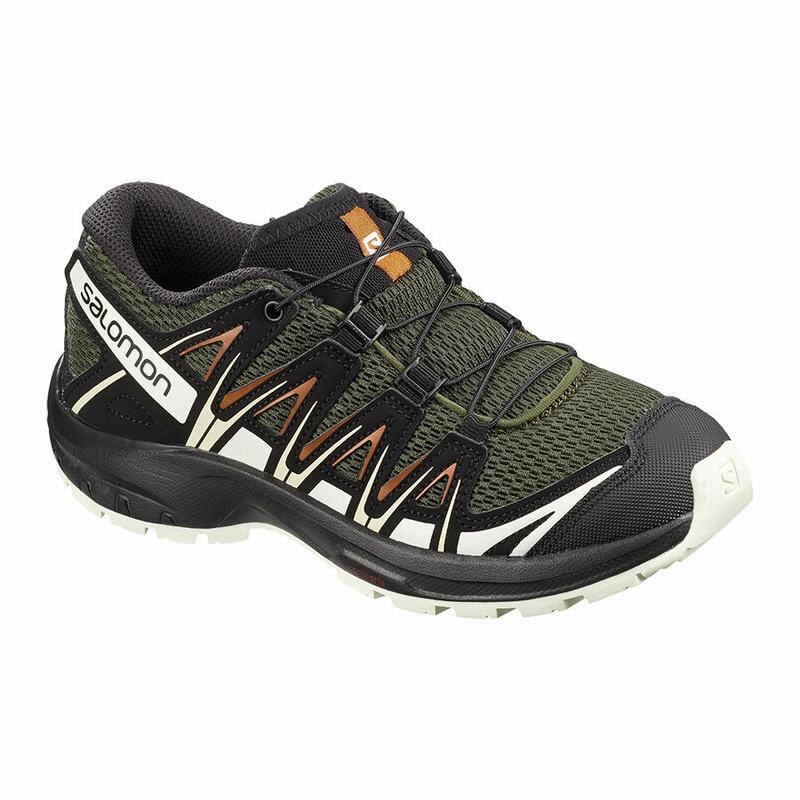 Kids\' Salomon XA PRO 3D J Trail Running Shoes Deep Green / Black | VHGOBU-486