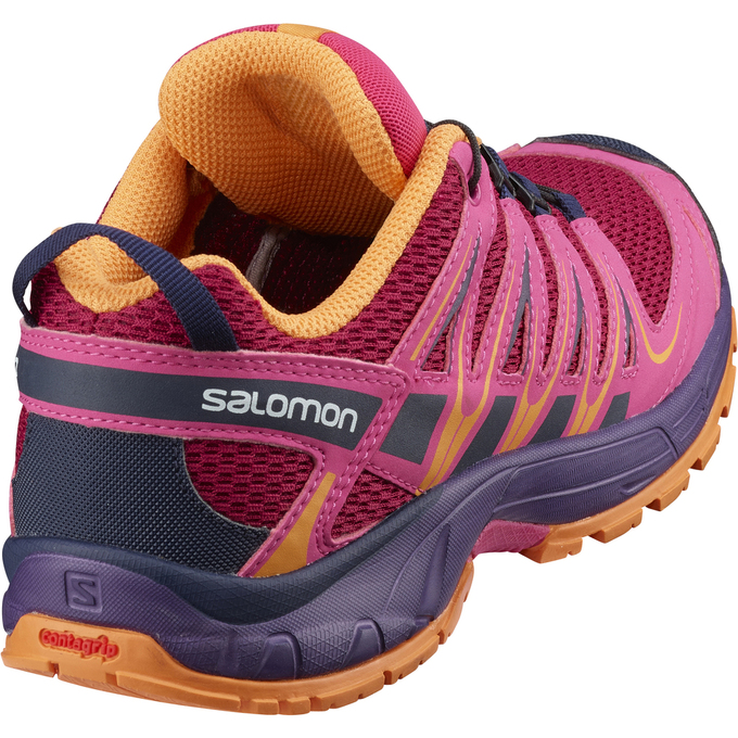 Kids' Salomon XA PRO 3D K Trail Running Shoes Burgundy Pink | JYLPBR-827