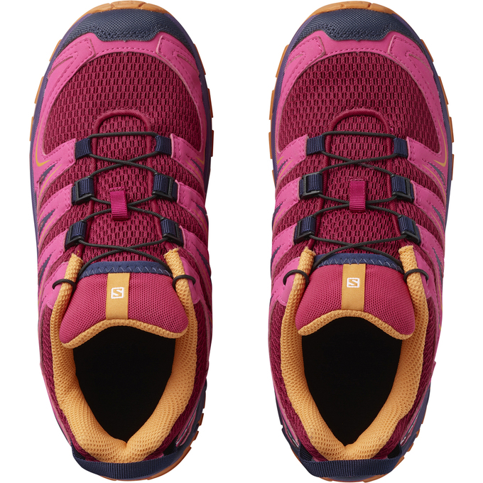 Kids' Salomon XA PRO 3D K Trail Running Shoes Burgundy Pink | JYLPBR-827