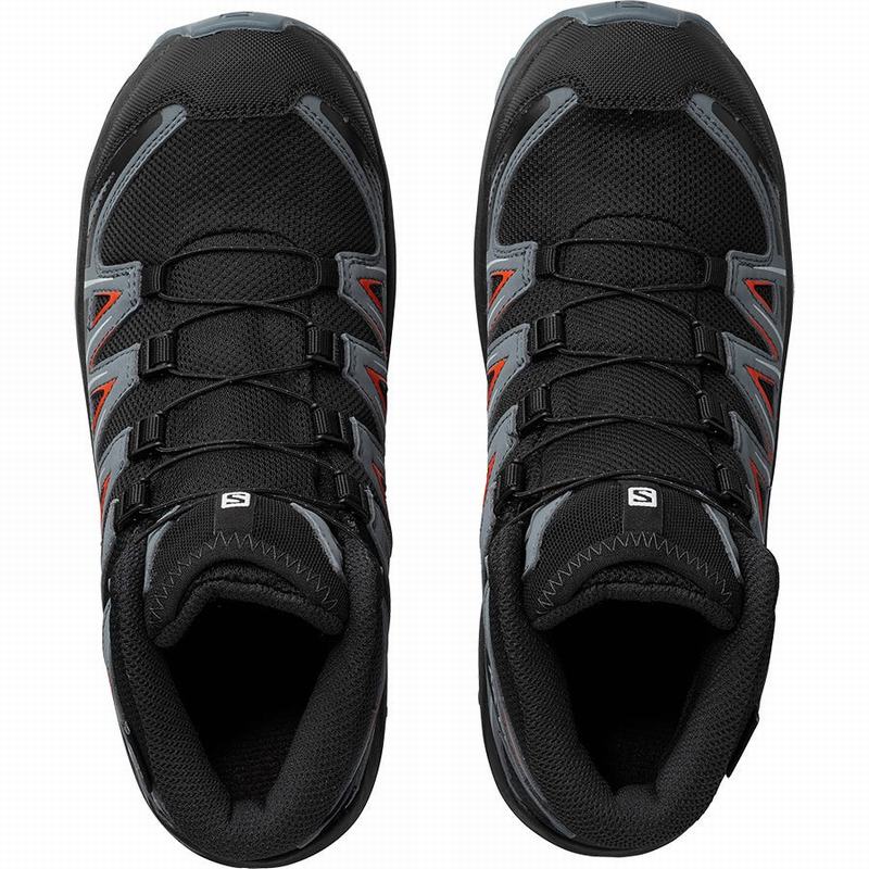 Kids' Salomon XA PRO 3D MID CSWP J Hiking Shoes Black / Pink | WUMGNP-935