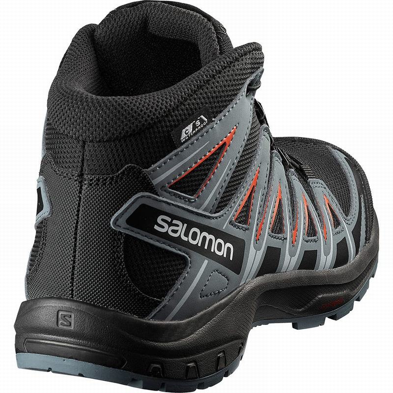 Kids' Salomon XA PRO 3D MID CSWP J Hiking Shoes Black / Pink | WUMGNP-935