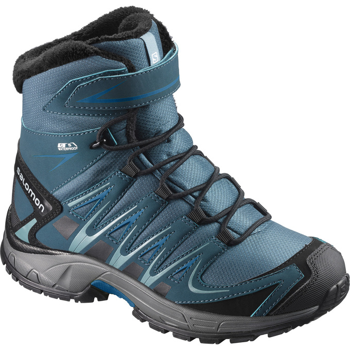 Kids\' Salomon XA PRO 3D TS CSWP K Winter Boots Deep Turquoise | VZATQI-941