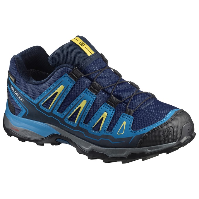Kids\' Salomon X-ULTRA GTX J Hiking Shoes Navy / Black | LMVEXK-538
