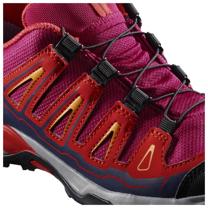 Kids' Salomon X-ULTRA GTX J Hiking Shoes Purple / Orange | QKZSTE-430