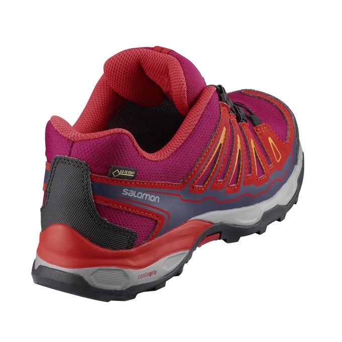 Kids' Salomon X-ULTRA GTX J Hiking Shoes Purple / Orange | QKZSTE-430