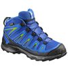Kids' Salomon X-ULTRA MID GTX J Hiking Shoes Blue / Black | TCIFBJ-165