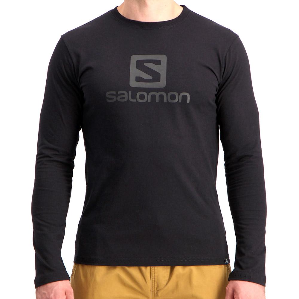 Men's Salomon ACHIEVE LS M T Shirts Black | FOXGUC-731