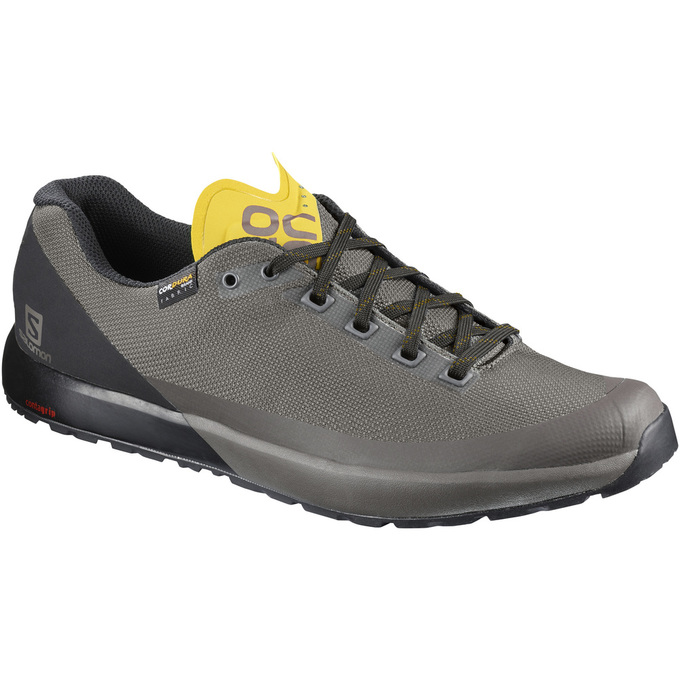 Men\'s Salomon ACRO Hiking Shoes Brown Black | FEDVGH-915