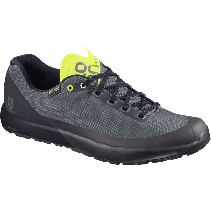 Men\'s Salomon ACRO Hiking Shoes Grey / Black | BJXMZF-319