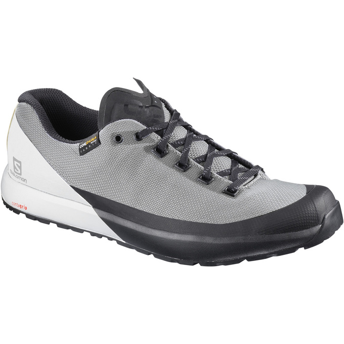Men\'s Salomon ACRO Hiking Shoes White / Grey / Black | POGDJI-397