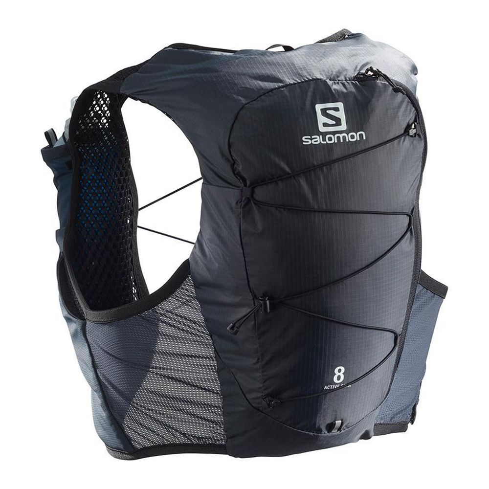 Men\'s Salomon ACTIVE SKIN 8 SET HYDRATION PACK Packs Black | VPGJOR-340