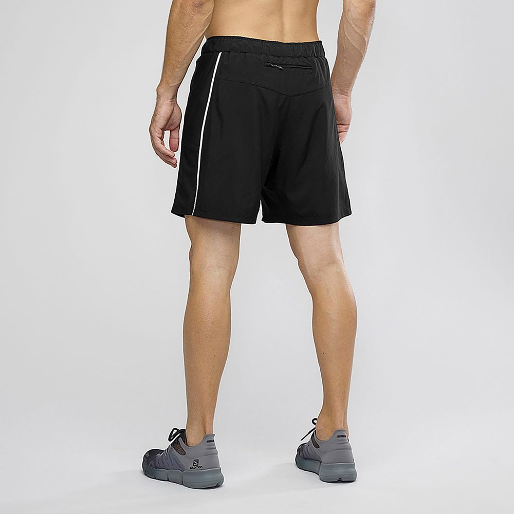 Men's Salomon AGILE 2IN1 Shorts Black | RCKSTZ-813