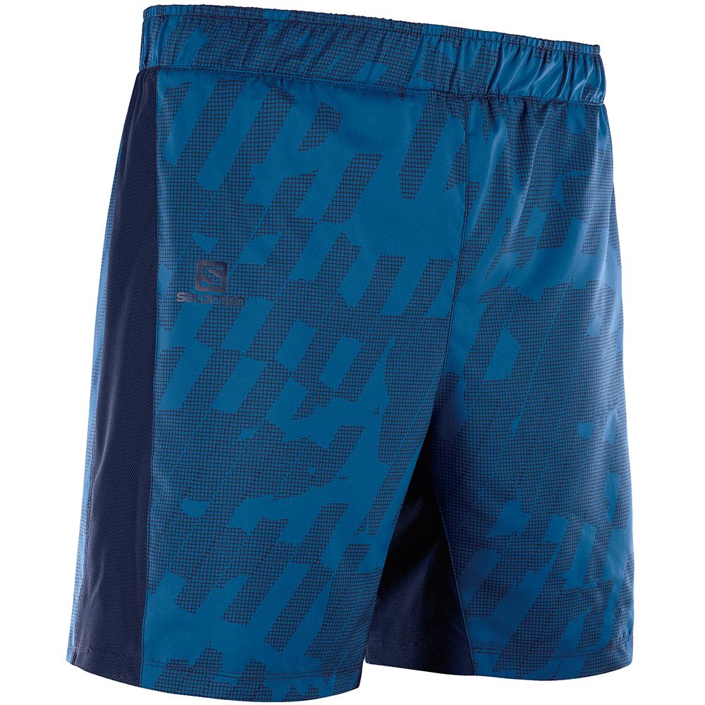 Men's Salomon AGILE 2IN 1 M Shorts Blue | IPEWOY-037